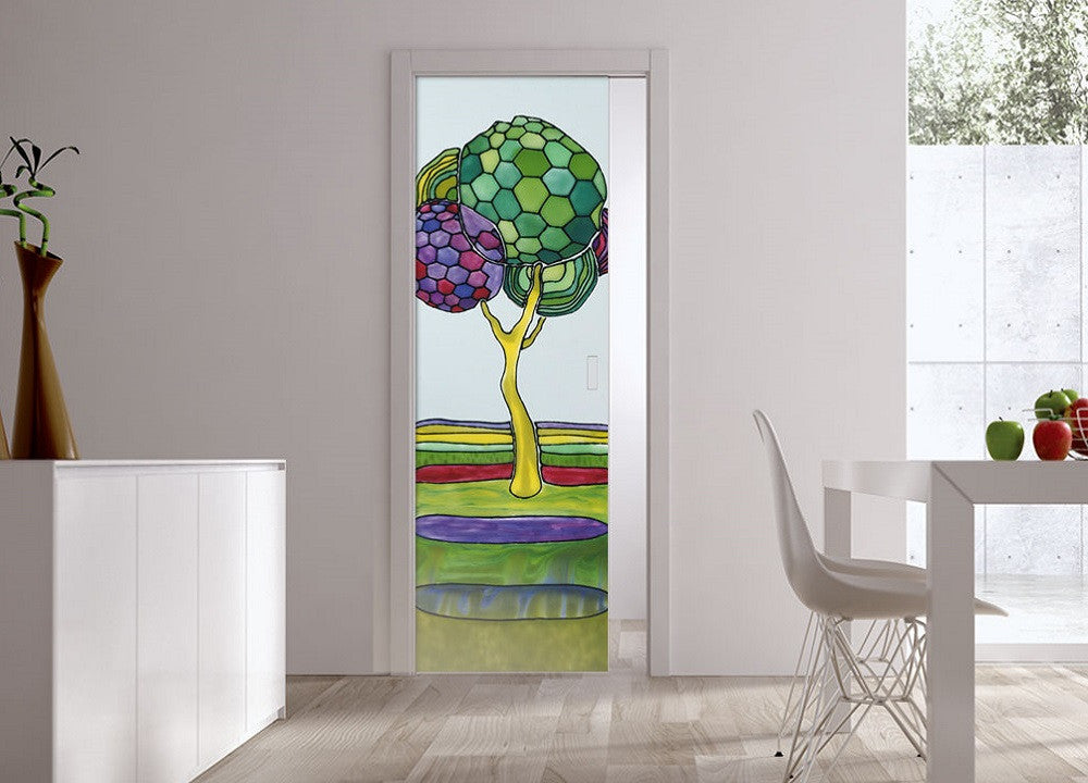 Classic Glass Pocket Door System Handpainted BEIRA