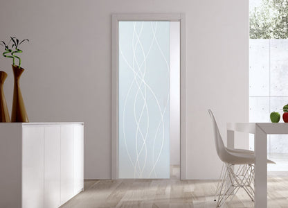 Classic 10mm Glass Pocket Door System Patterned ANOUCHE