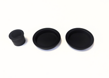 Round Flush Pull Handle Set For Sliding Pocket Door - Painted Black