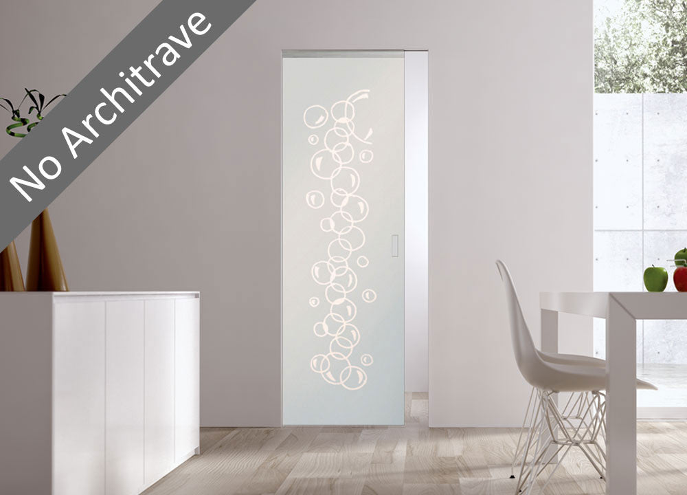 Syntesis® Flush Glass Pocket Door System Patterned BOLLE