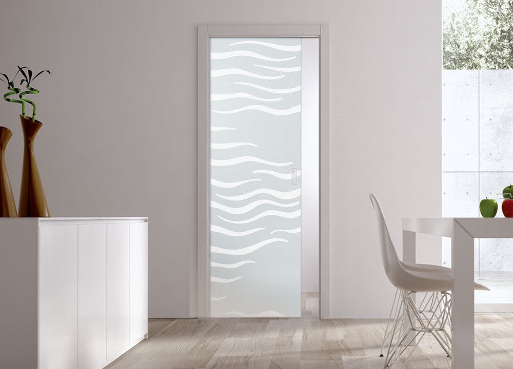 Classic Glass Pocket Door System Patterned ALGA