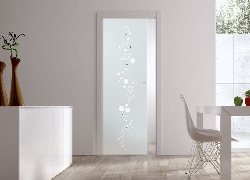 Classic Glass Pocket Door System Patterned BRIO